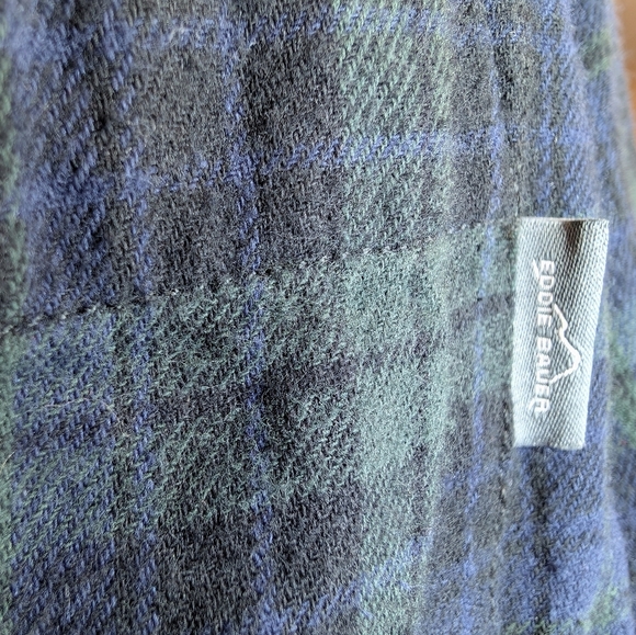 Eddie Bauer Green Blue Plaid Flannel Button-up Shirt Mens Medium - Picture 5 of 9